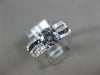 ESTATE 1.36CT DIAMOND & AAA SAPPHIRE 14K WHITE GOLD 3D MULTI ROW ENGAGEMENT RING
