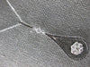 ESTATE 1.25CT WHITE & BLACK DIAMOND 14KT WHITE GOLD 3D FLOWER TEAR DROP PENDANT
