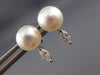 ESTATE .30CT DIAMOND & AAA SOUTH SEA PEARL 18KT WHITE GOLD 3D EARRINGS #12125