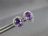 ESTATE 2.21CT DIAMOND & AAA AMETHYST 14K WHITE GOLD TEAR DROP HALO STUD EARRINGS