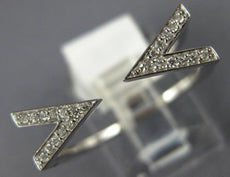 ESTATE .15CT DIAMOND 18KT WHITE GOLD 3D CLASSIC TRIANGULAR TENSION FUN LOVE RING