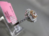 ESTATE GIA 1.62CT WHITE & PINK DIAMOND 18K TWO TONE GOLD FLOWER ENGAGEMENT RING