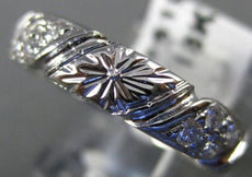 ANTIQUE .36CT DIAMOND 18K WHITE GOLD 3D FILIGREE ETERNITY ANNIVERSARY RING #6192