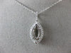 ESTATE .26CT DIAMOND 18KT WHITE GOLD 3D HALO FLOATING SEMI MOUNT PENDANT & CHAIN