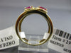 ESTATE WIDE 1.55CT DIAMOND & AAA RUBY 14KT YELLOW GOLD 3D 2 STONE OVAL LOVE RING
