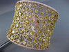 MASSIVE 27.48CT PINK & INTENSE YELLOW DIAMOND 18K ROSE GOLD FILIGREE WEB BANGLE
