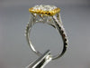 LARGE 1.52CT WHITE & FANCY YELLOW DIAMOND 14K 2 TONE GOLD SQUARE ENGAGEMENT RING