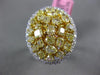 LARGE 4.71CT WHITE & FANCY YELLOW DIAMOND 18KT 2 TONE GOLD OVAL ANNIVERSARY RING