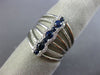 ESTATE WIDE .70CT DIAMOND & AAA SAPPHIRE 14K WHITE GOLD 3D MULTI ROW ETOILE RING