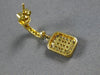 ESTATE .58CT WHITE & FANCY YELLOW DIAMOND 18KT YELLOW GOLD 3D SQUARE EARRINGS