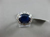 ESTATE WIDE 7.92CT DIAMOND & SAPPHIRE 14KT WHITE GOLD OVAL HALO ENGAGEMENT RING