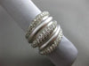 ESTATE 2.05CT DIAMOND 18KT WHITE GOLD MULTI ROW PAVE CRISS CROSS COCKTAIL RING