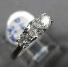 ESTATE 1.0CT ROUND CUT DIAMOND 14KT WHITE GOLD 3D THREE STONE ENGAGEMENT RING
