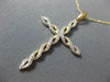 ESTATE .18CT DIAMOND 14KT WHITE GOLD 3D INFINITY CLASSIC CROSS FLOATING PENDANT