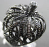 ESTATE MASSIVE 2.10CT WHITE & BLACK DIAMOND 18K BLACK GOLD FILIGREE PUMPKIN RING