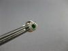 ESTATE SMALL .20CT DIAMOND & AAA EMERALD 18K WHITE GOLD ROUND HALO STUD EARRINGS