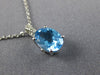 ESTATE 2.51CT DIAMOND & AAA BLUE TOPAZ 14KT WHITE GOLD 3D OVAL FLOATING PENDANT
