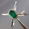 LARGE .56CT DIAMOND & AAA COLOMBIAN EMERALD 14K WHITE GOLD HALO CRISS CROSS RING