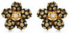 .90CT WHITE & CHOCOLATE FANCY DIAMOND 14K YELLOW GOLD FLOWER STAR STUD EARRINGS