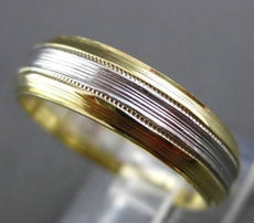 ESTATE PLATINUM & 18KT YELLOW GOLD MILGRAIN WEDDING ANNIVERSARY RING 5mm #19311