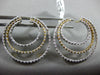 ESTATE LARGE 1.74CT DIAMOND 18K WHITE & YELLOW GOLD ETOILE HOOP CLIP ON EARRINGS