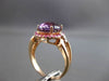 ANTIQUE WIDE 4.14CT DIAMOND & AAA EXTRA FACET MULTI GEMSTONE 14KT ROSE GOLD RING