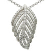 ESTATE .71CT ROUND DIAMOND 18KT WHITE GOLD 3D MULTI ROW LEAF FLOATING PENDANT