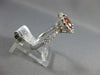 ESTATE 2.71CT DIAMOND & AAA ORANGE SAPPHIRE 18KT WHITE GOLD HALO ENGAGEMENT RING