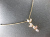 ESTATE 1.37CT PINK DIAMOND 18K WHITE & ROSE GOLD 3D BY THE YARD LEAF NECKLACE