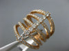 ESTATE EXTRA LARGE 1.10CT DIAMOND 14KT ROSE GOLD 3D CLASSIC MULTI ROW FUN RING