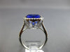 ESTATE LARGE 7.10CT DIAMOND & AAA TANZANITE 14KT WHITE GOLD HALO ENGAGEMENT RING