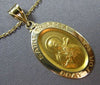 ESTATE 14KT YELLOW GOLD SAINT THERESA PRAY FOR US OVAL PENDANT & CHAIN #24989