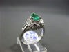 ESTATE WIDE 1.48CT DIAMOND & AAA COLOMBIAN EMERALD 14KT WHITE GOLD COCKTAIL RING