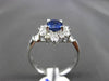 ESTATE LARGE 2.96CT DIAMOND & AAA SAPPHIRE 18KT WHITE GOLD OVAL ENGAGEMENT RING