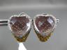 LARGE 15.01CT WHITE & FANCY YELLOW DIAMOND & QUARTZ 14KT WHITE GOLD 3D EARRINGS