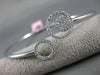 ESTATE .65CT DIAMOND 14KT WHITE GOLD 3D CIRCLE OF LIFE FLEXIBLE BANGLE BRACELET