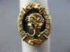 ANTIQUE LARGE .12CT OLD MINE DIAMOND 14KT YELLOW GOLD 3D OVAL LADY PORTRAIT RING