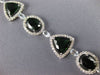 ESTATE EXTRA LARGE 21.40CT DIAMOND & AAA GREEN GARNET 18K WHITE GOLD 3D BRACELET