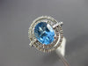 ESTATE 3.44CT DIAMOND & AAA BLUE TOPAZ 14K WHITE GOLD OVAL HALO ENGAGEMENT RING
