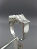 ESTATE WIDE .87CT DIAMOND 18K WHITE GOLD PYRAMID WEDDING ANNIVERSARY RING F/G VS