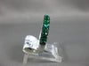 ESTATE 1.17CT AAA EMERALD 14K WHITE GOLD 3/4 ETERNITY WEDDING ANNIVERSARY RING