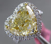 GIA LARGE 5.57CT WHITE & YELLOW DIAMOND 18K 2 TONE GOLD 3D HEART ENGAGEMENT RING
