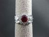ANTIQUE 1.96CT DIAMOND & AAA RUBY PLATINUM FLOWER DESIGN ENGAGEMENT RING AMAZING