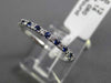 ESTATE .26CT DIAMOND & AAA SAPPHIRE 18K WHITE GOLD 3D STACKABLE ANNIVERSARY RING