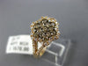 WIDE .65CT WHITE & CHOCOLATE FANCY DIAMOND 14KT ROSE GOLD 3D CLUSTER FLOWER RING