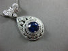 ESTATE LARGE 2.60CT DIAMOND & SAPPHIRE 18KT WHITE GOLD 3D HALO BUTTERFLY PENDANT