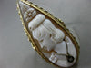 ANTIQUE MASSIVE .02CT DIAMOND 14KT WHITE & YELLOW GOLD LADY CAMEO FILIGREE RING