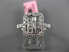 ESTATE 1.09CT ROUND BAGUETTE DIAMOND 18KT WHITE GOLD RECTANGULAR ENGAGEMENT RING