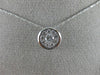 ESTATE LARGE .33CT DIAMOND 14KT WHITE GOLD ROUND CLUSTER BEZEL SOLITAIRE PENDANT