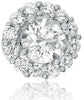 ESTATE 1.58CT DIAMOND 18KT WHITE GOLD ROUND SOLITAIRE FLOWER HALO STUD EARRINGS